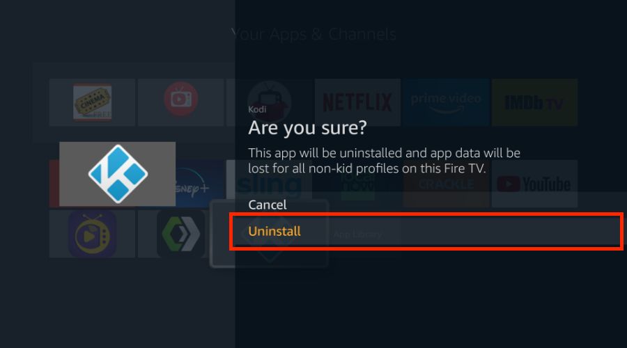 again select uninstall option