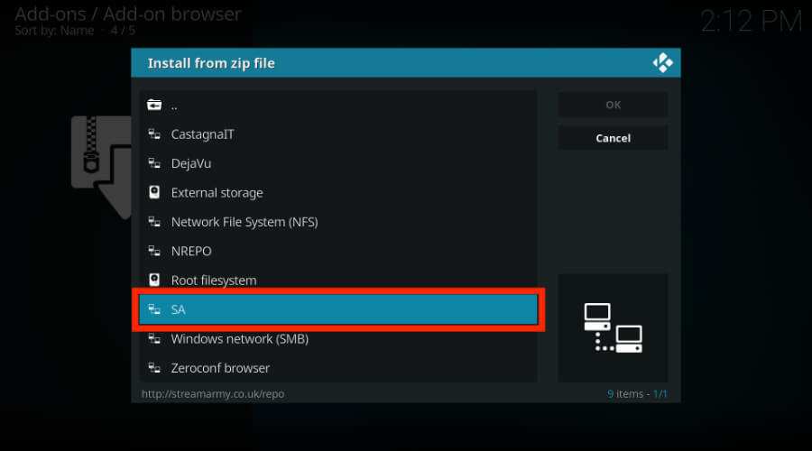 select media source name