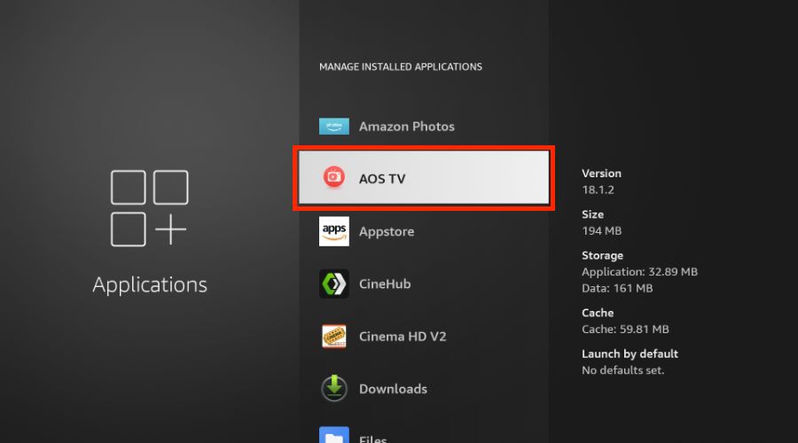  AOS TV app