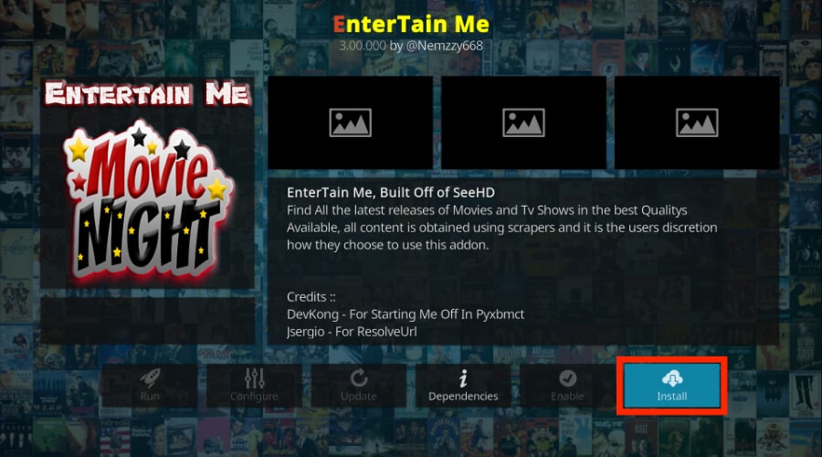 entertain me addon for kodi