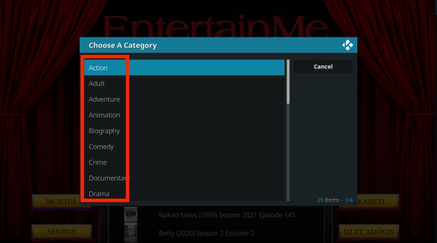 choose a category