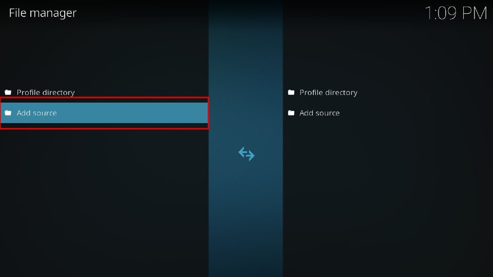 Add Source in file manager