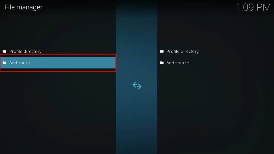 Add Source in file manager