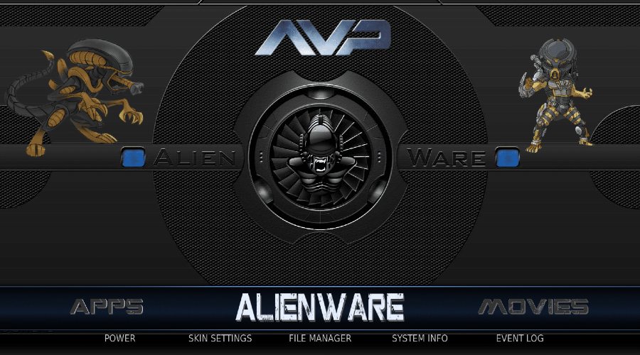 AlienWare kodi build home screen