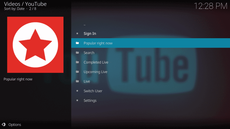 install youtube on kodi