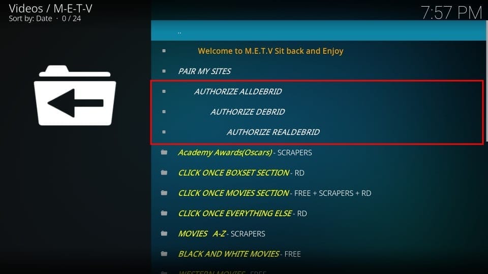 Debrid authorization