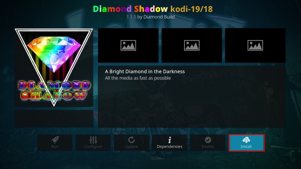 install diamond shadow on kodi