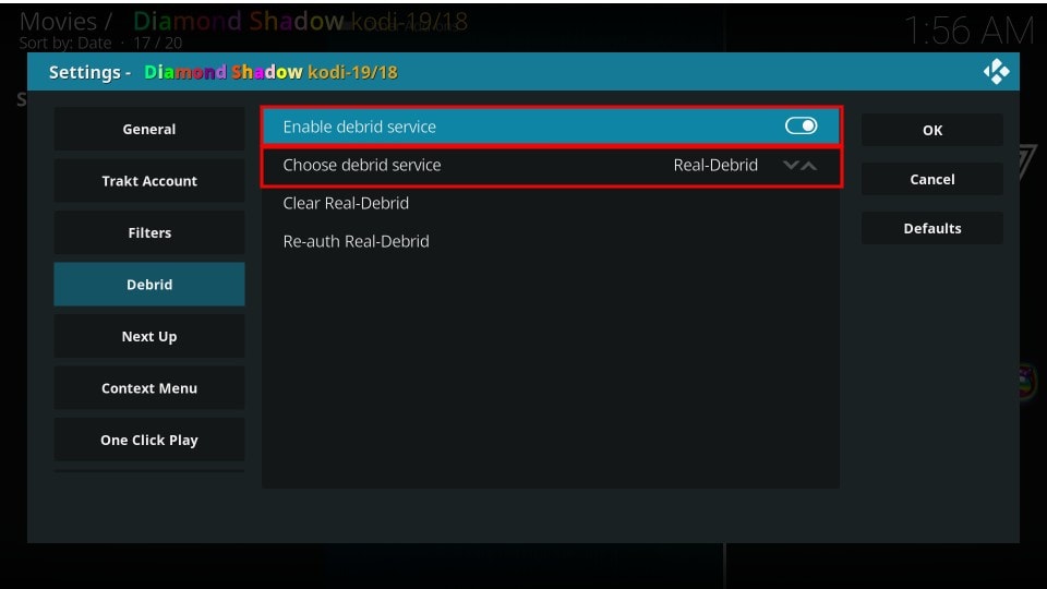 enable debrid service on kodi 