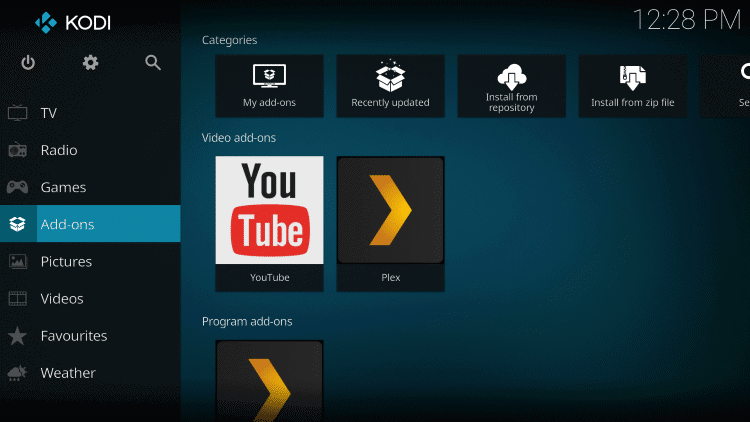 add-ons menu