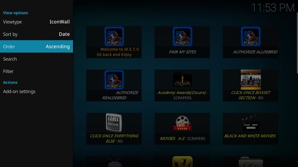 METV kodi addon