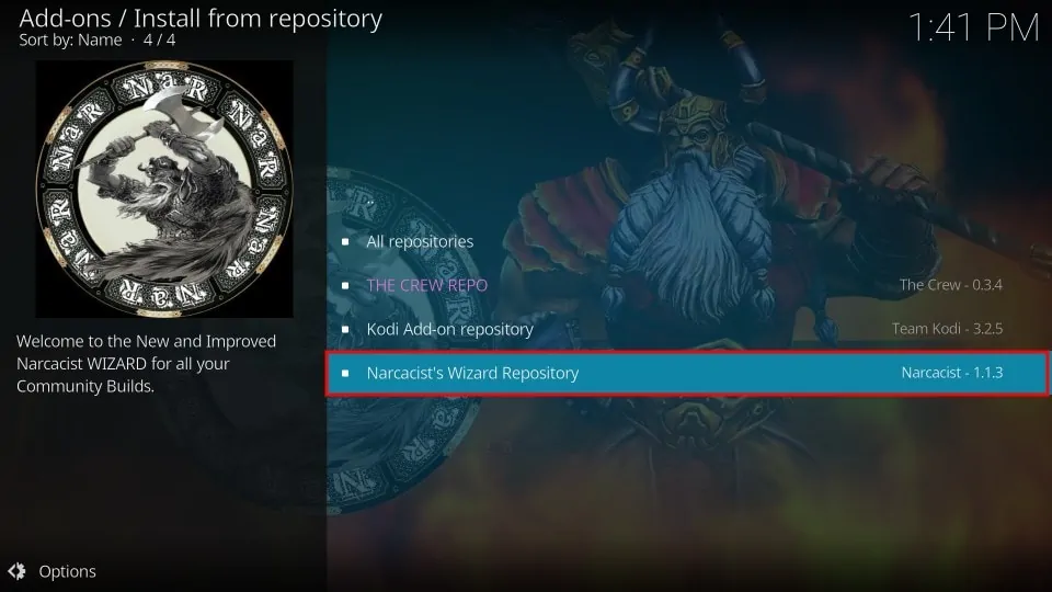 open Narcacist wizard repository