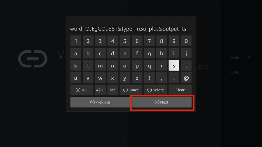 Setup Guides type m3u playlist url