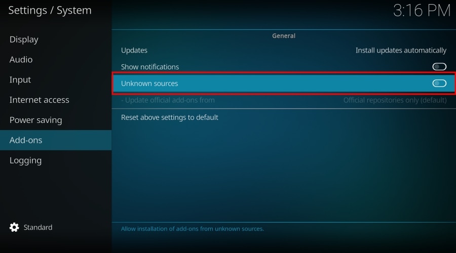 allow installation from unknown sources