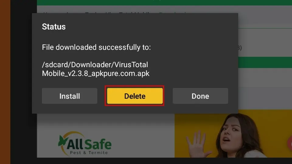 Virustotal Delete