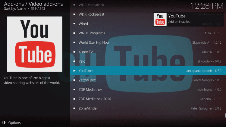 kodi youtube