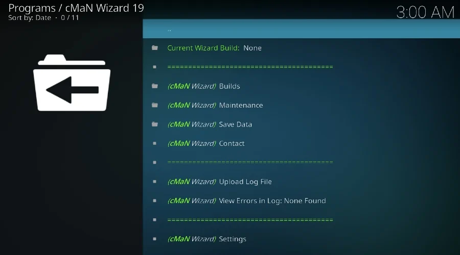 cMan Wizard 19 Homescreen