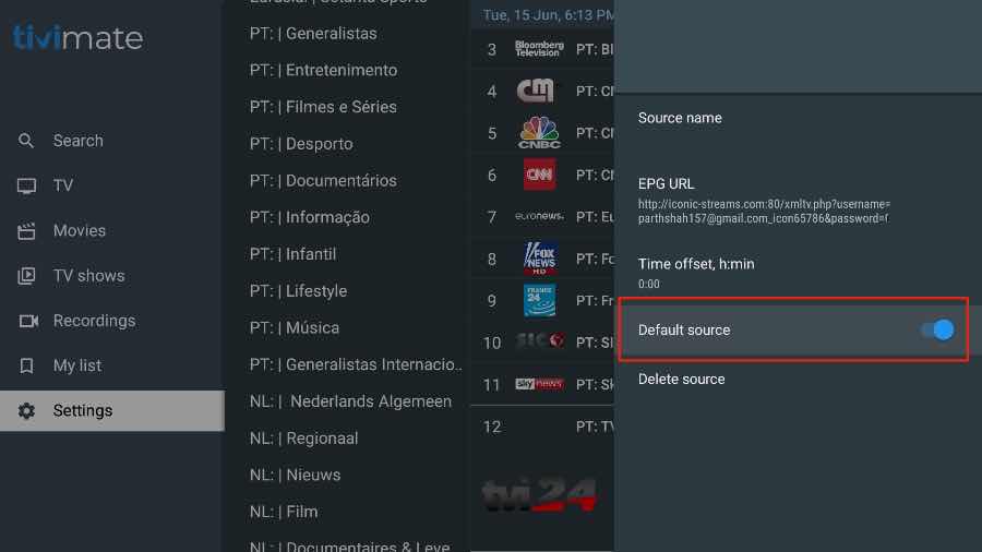 yeah iptv epg setting