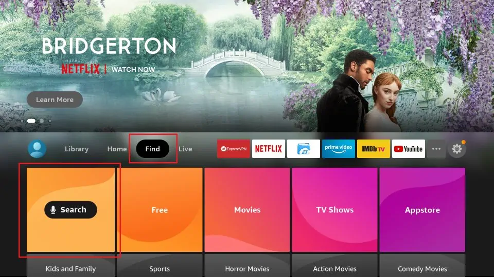 find and search on firestick