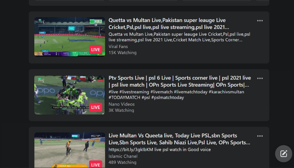 Streaming sports