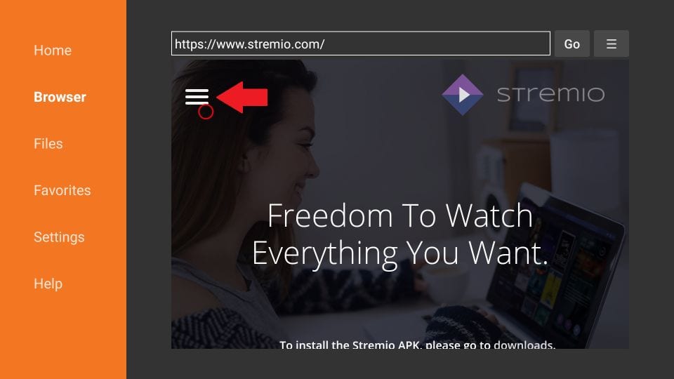 steps to download stremio apk on amazon firestick