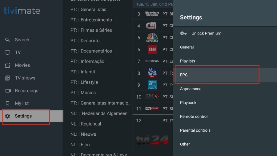 epg on tivimate