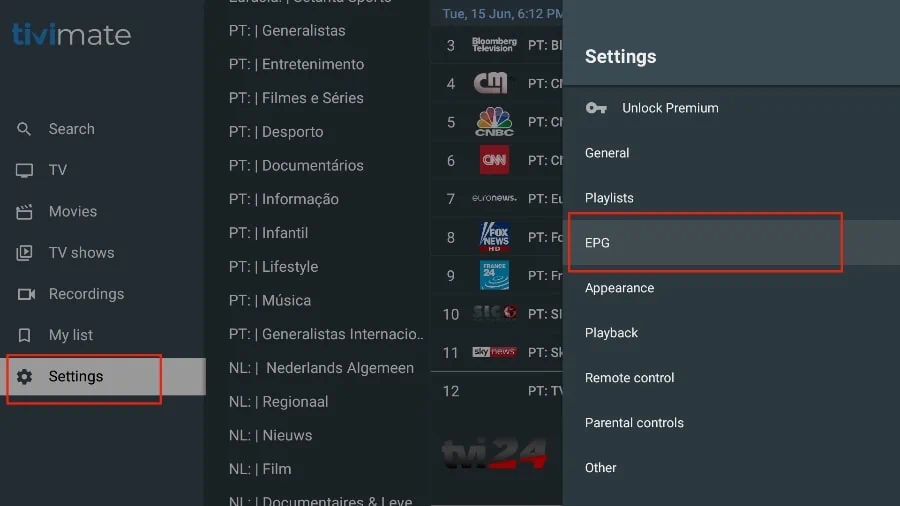 epg on tivimate