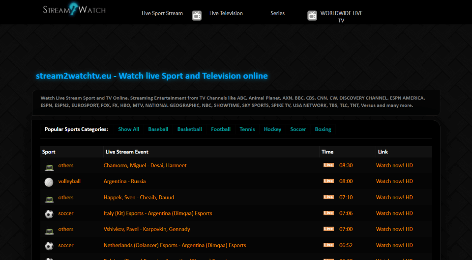 free sports streaming sites