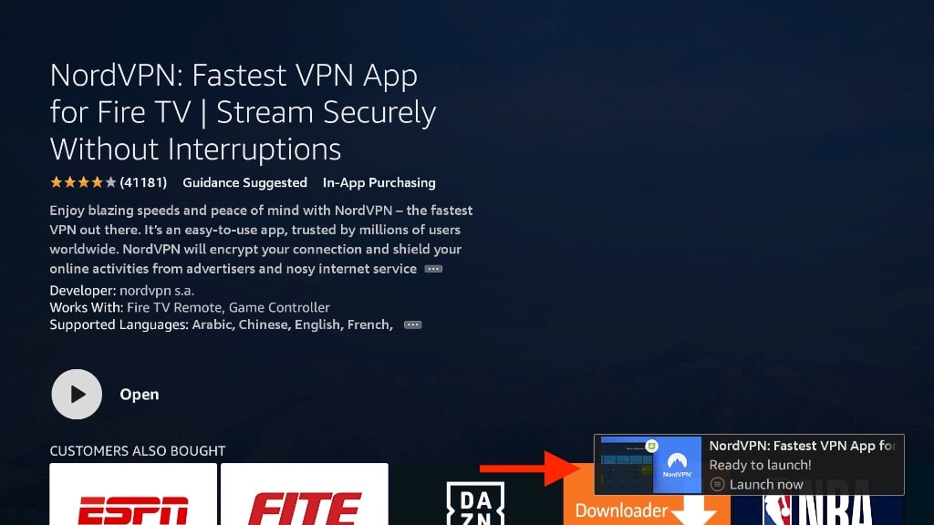nordvpn installed on firestick