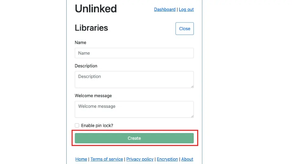 create unlinked library account