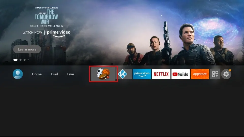 Dofu app on firestick homescreen