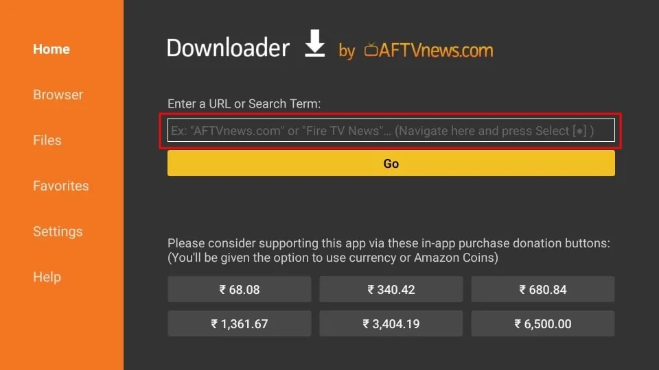 downloader url tab