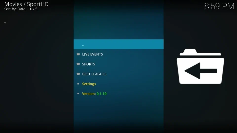 how to use sporthd kodi addon