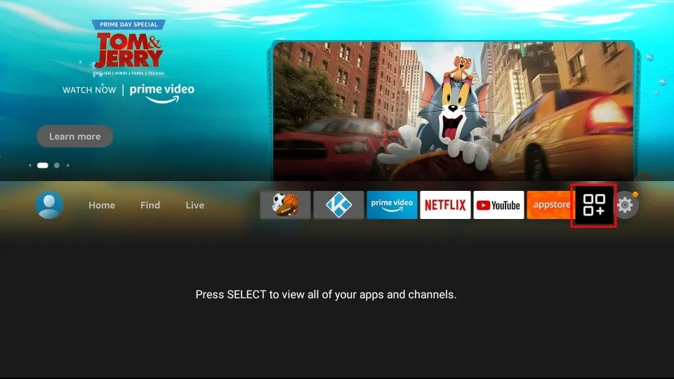 add dofu sports app to firestick homescreen