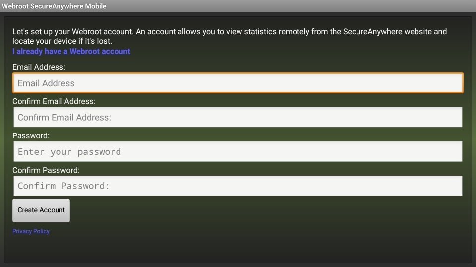 Webroot Account