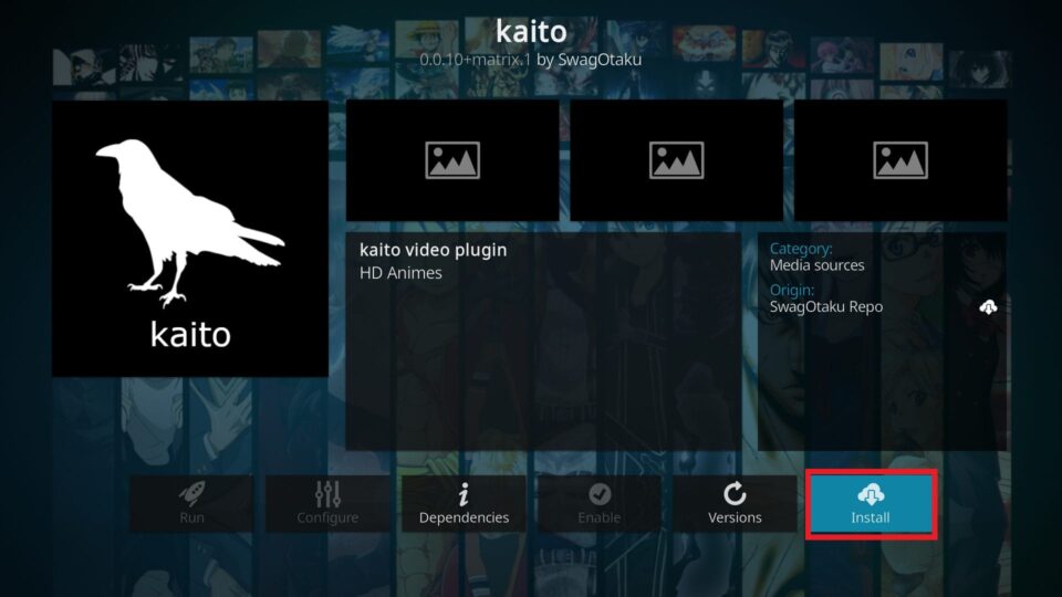 install kaito kodi addon