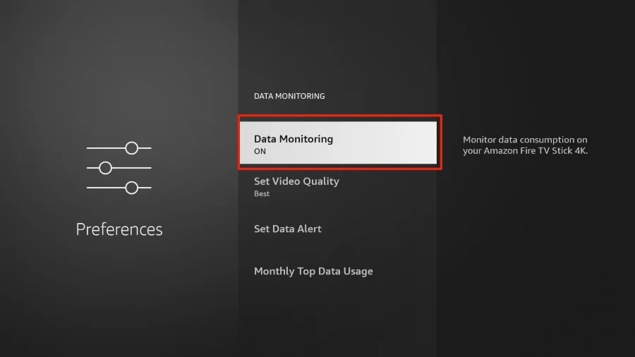 disable data monitoring on firestick