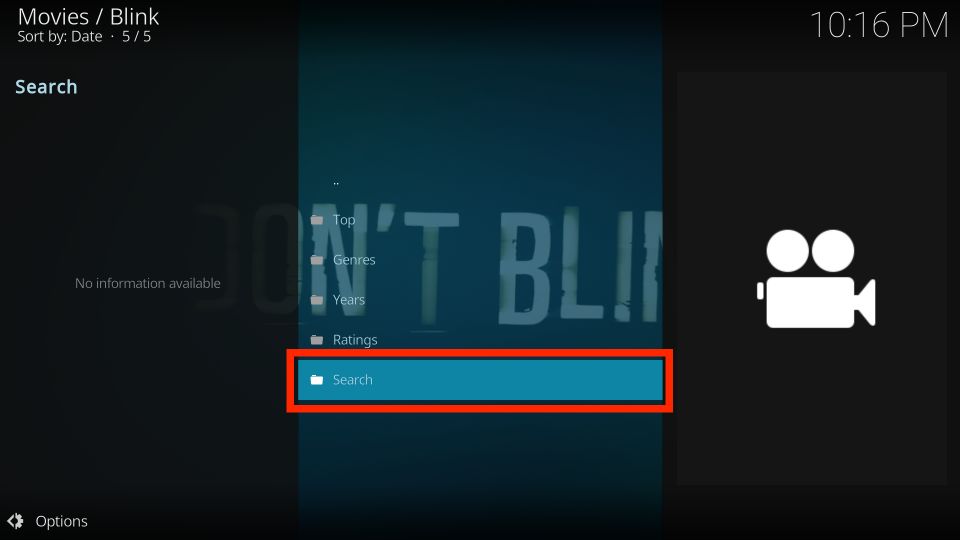 blink movies search
