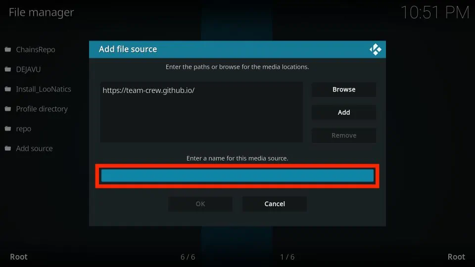 enter media source name