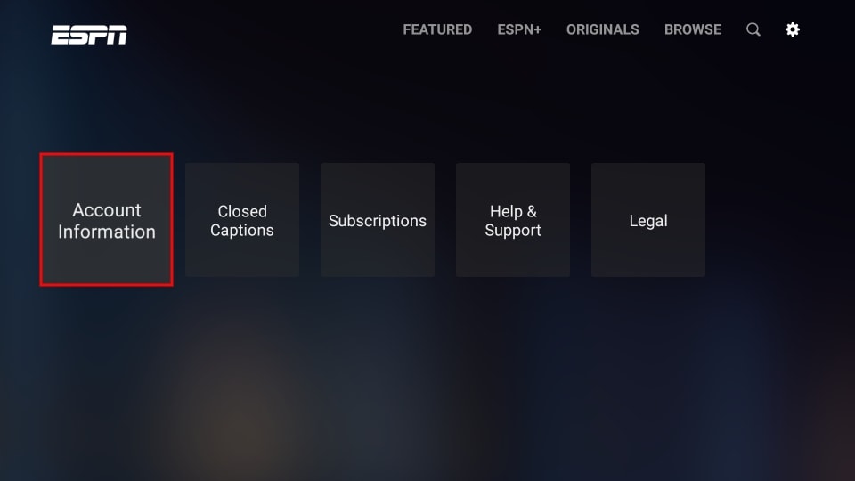 espn plus Account Information