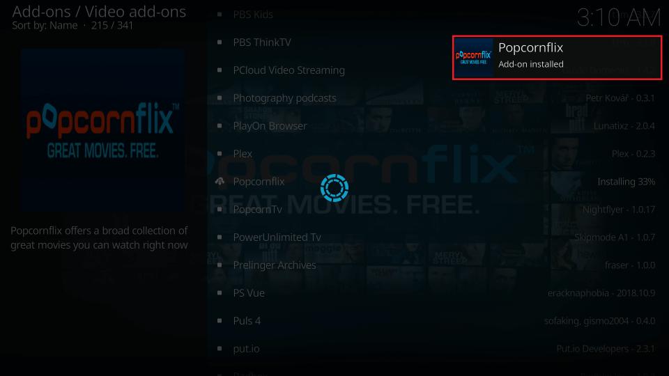 popcornflix kodi