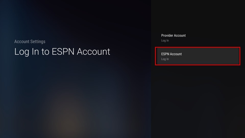 ESPN Account log in