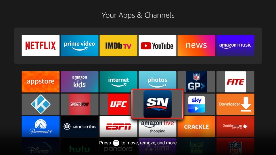 Sportsnet Now icon on firestick