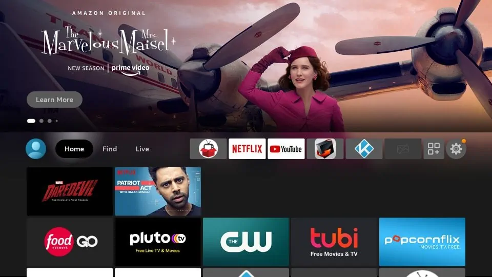 fire tv home screen