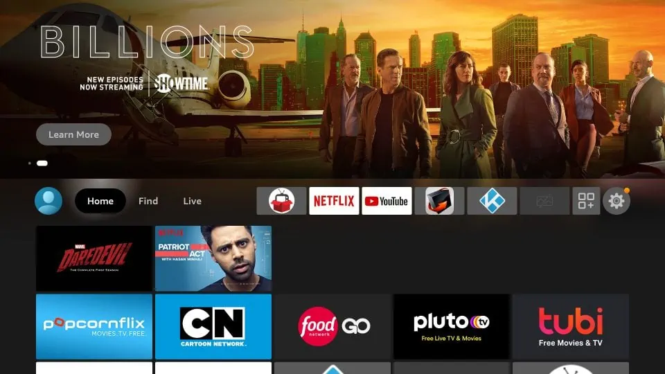 firestick home screen