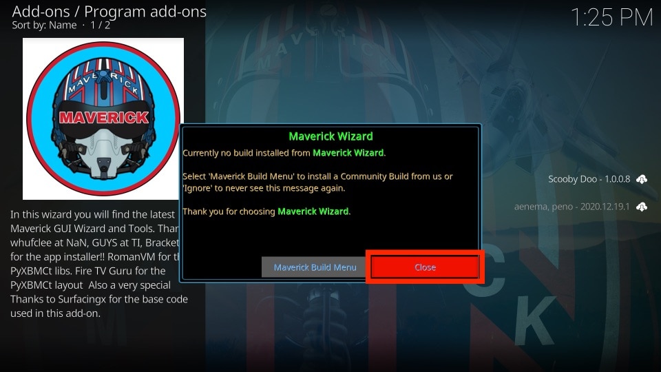 maverick kodi