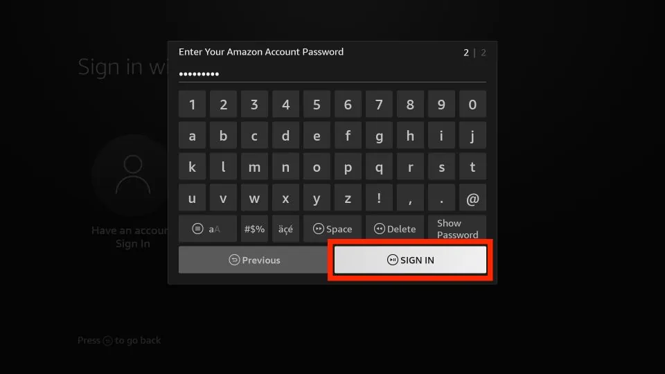 amazon account password 