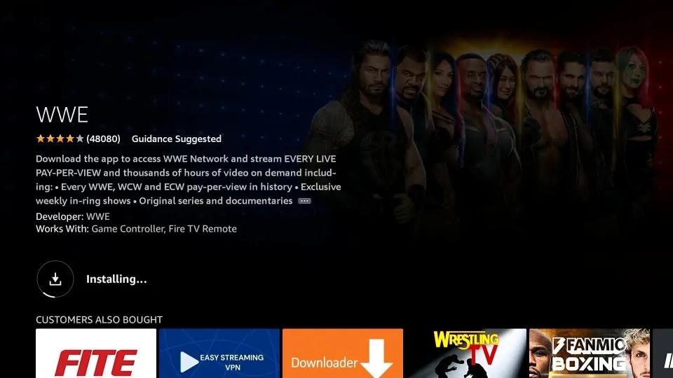 installing wwe app