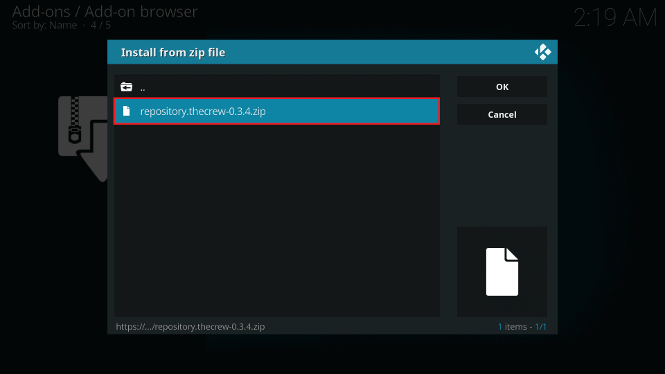 install crew repository on kodi