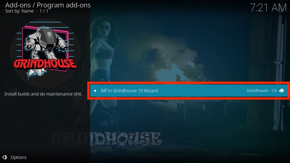 install grindhouse builds wizard on kodi