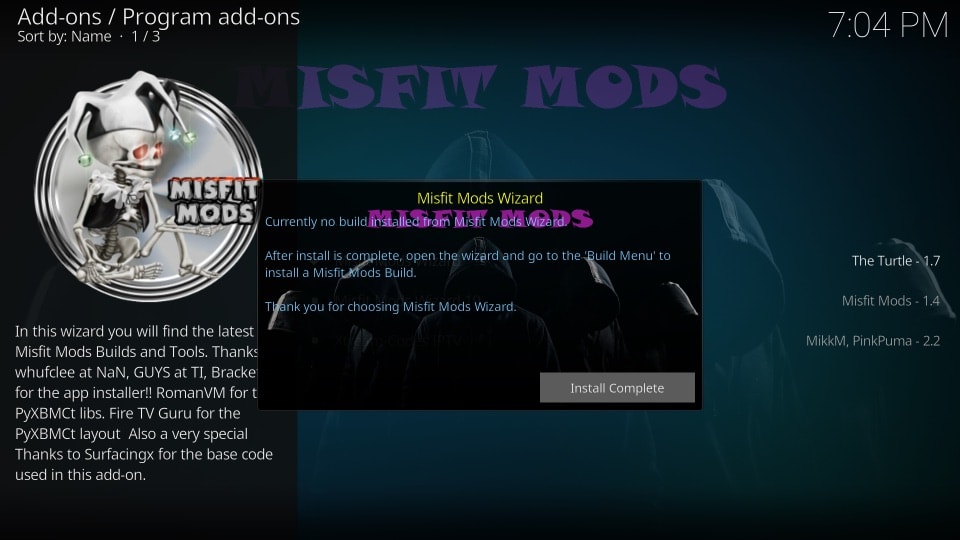 misfit mods lite build on kodi
